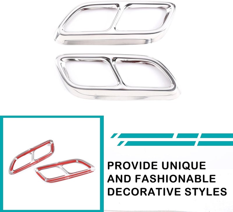 Hudiriy Tailpipe Exhaust Muffler Tail Pipe Cover Trim Decal Exterior Accessories Compatible with Cadillac CT4 CT5 2020-2023 Tail Pipe Trim (Bright Light) - Image 5